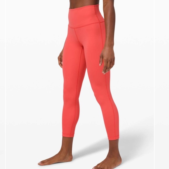 Lululemon Wunder Under High Rise Leggings | 7/8 Length | Size 8 | Watermelon Red - Picture 1 of 5